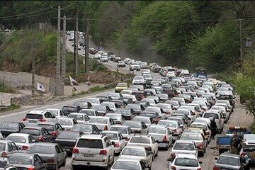 ترافیک سنگین جاده چالوس با شروع موج سفر‌های نوروزی